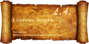 Lindtner Aranka névjegykártya